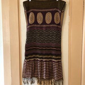 Cozy and colorful scarf shawl unusual colorful EUC